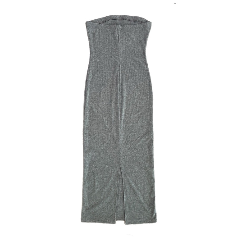 Papermoon Strapless Silver-Gray Ribbed Maxi Dress - Picture 4 of 4